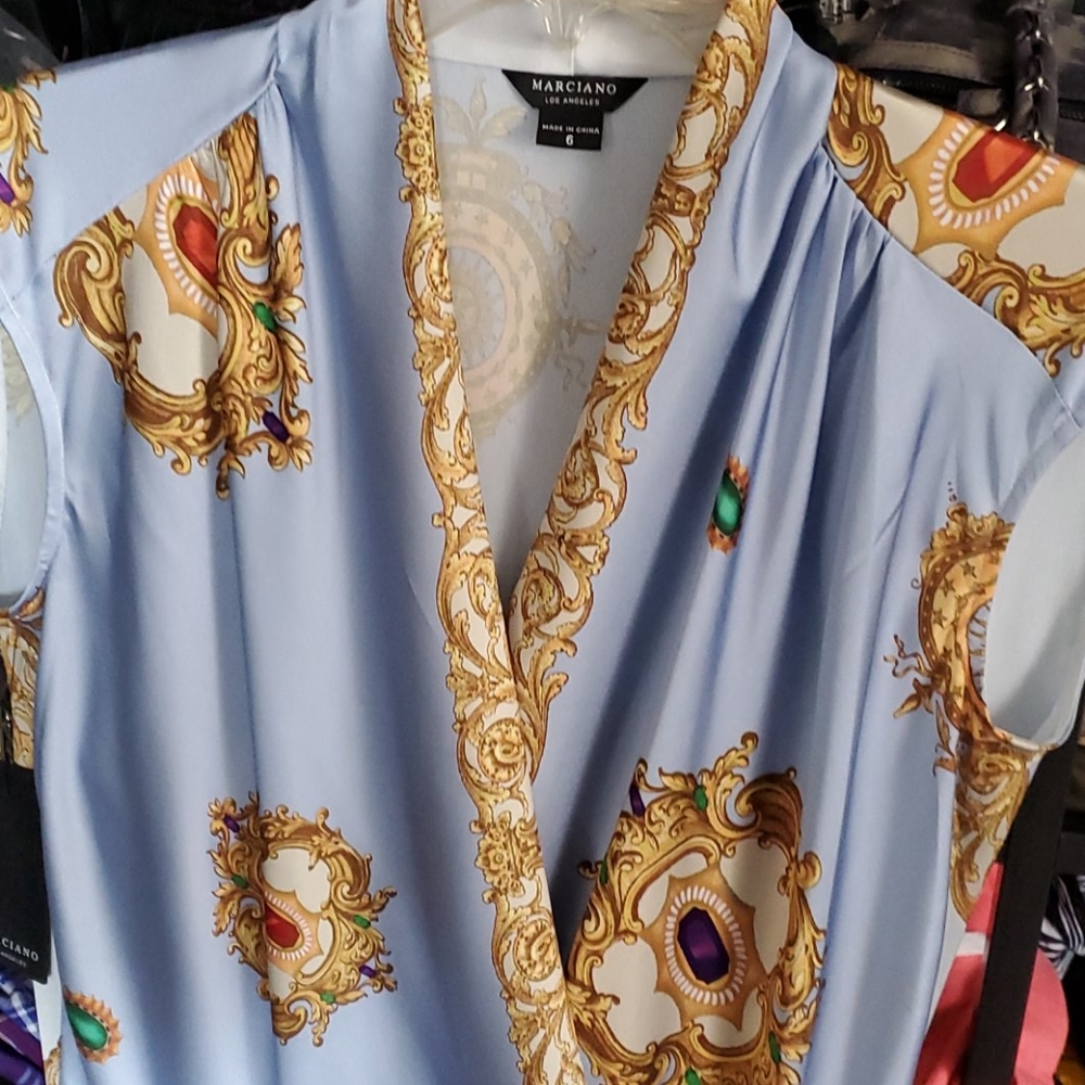 Marciano Blue and Gold Mini Dress NEW! - Picture 3 of 8